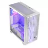 Datora korpuss MODECOM Volcano Perun Apex ARGB balts — Midi tornis, rūdīts stikls, ARGB, USB-C, atbalsta micro ATX, GPU līdz 39 cm
