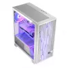 Datora korpuss MODECOM Volcano Perun Apex ARGB balts — Midi tornis, rūdīts stikls, ARGB, USB-C, atbalsta micro ATX, GPU līdz 39 cm