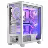 Datora korpuss MODECOM Volcano Perun Apex ARGB balts — Midi tornis, rūdīts stikls, ARGB, USB-C, atbalsta micro ATX, GPU līdz 39 cm