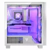 Datora korpuss MODECOM Volcano Perun Apex ARGB balts — Midi tornis, rūdīts stikls, ARGB, USB-C, atbalsta micro ATX, GPU līdz 39 cm