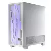 Datora korpuss MODECOM Volcano Perun Apex ARGB balts — Midi tornis, rūdīts stikls, ARGB, USB-C, atbalsta micro ATX, GPU līdz 39 cm