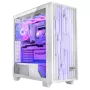 Datora korpuss MODECOM Volcano Perun Apex ARGB balts — Midi tornis, rūdīts stikls, ARGB, USB-C, atbalsta micro ATX, GPU līdz 39 cm