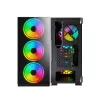 PC Case SAVIO Prime X1 ARGB Glass Midi Tower Melns — rūdīts stikls, ARGB ventilatori, micro ATX/ATX atbalsts