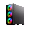PC Case SAVIO Prime X1 ARGB Glass Midi Tower Melns — rūdīts stikls, ARGB ventilatori, micro ATX/ATX atbalsts