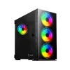 PC Case SAVIO Prime X1 ARGB Glass Midi Tower Melns — rūdīts stikls, ARGB ventilatori, micro ATX/ATX atbalsts