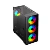 PC Case SAVIO Prime X1 ARGB Glass Midi Tower Melns — rūdīts stikls, ARGB ventilatori, micro ATX/ATX atbalsts