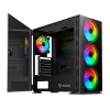 PC Case SAVIO Prime X1 ARGB Glass Midi Tower Melns — rūdīts stikls, ARGB ventilatori, micro ATX/ATX atbalsts