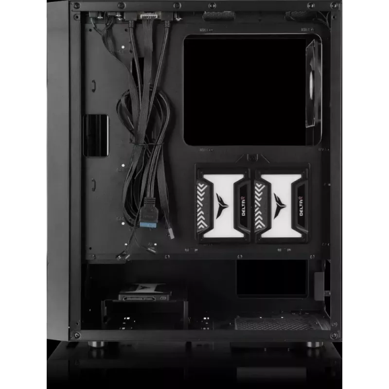 PC korpuss Versa XM1 melns tērauds 120mm ventilators USB3.0 - melns