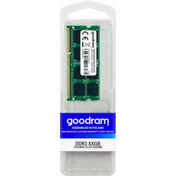 Klēpjdatora DDR3 SO‑DIMM atmiņa GOODRAM 8GB 1600MHz 204‑pin CL11 1.5V