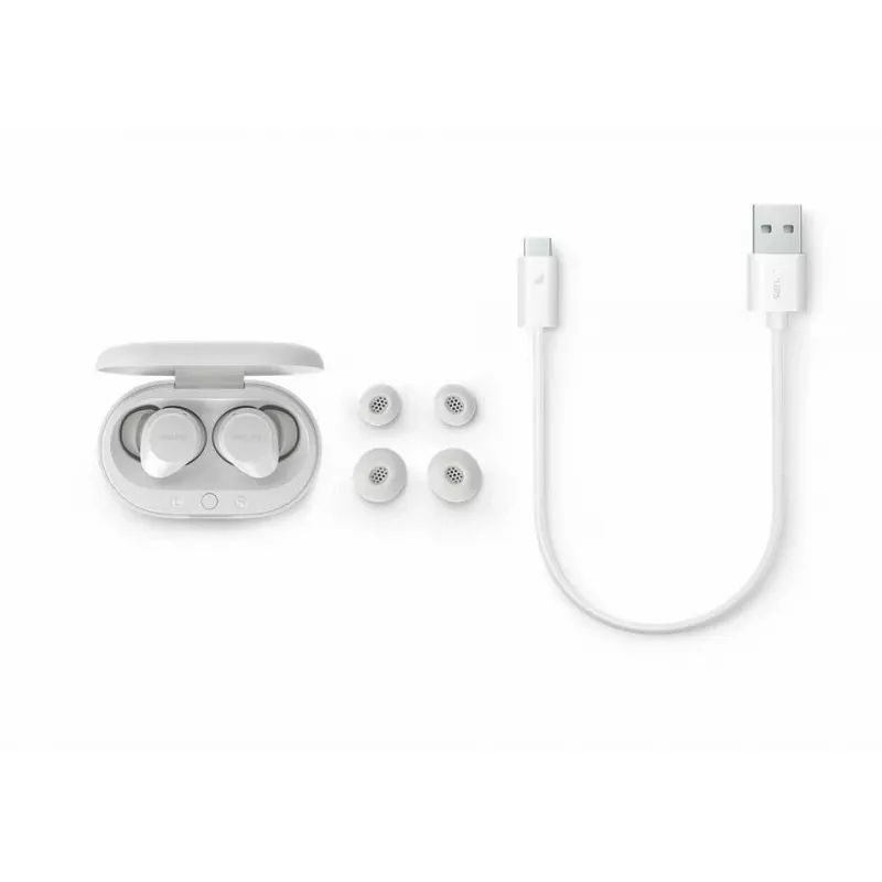 Philips TAT1209WT/00 austiņas/austiņu komplekts True Wireless Stereo (TWS) Ievietojamās Zvani/Mūzika Bluetooth Balts
