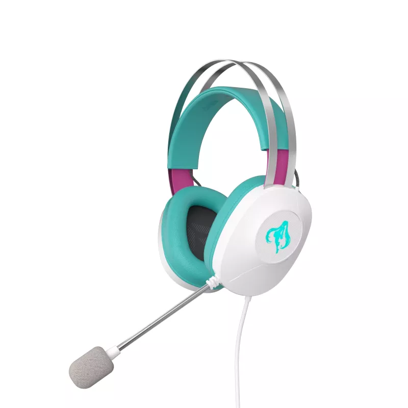 ASUS TUF Gaming H1 Gen II Hatsune Miku Edition austiņas ar vadu, galvas siksna, USB Type-A, rozā, tirkīza, balta