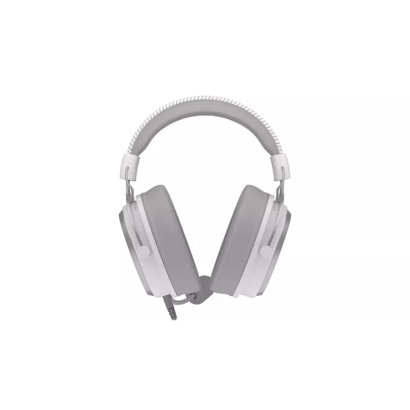 Vadu binaurālās austiņas ENDORFY VIRO Plus USB Onyx balta — 5.3 cm draiveri, 20–20000 Hz, 98 dB, 32 Ω, noņemams mikrofons ar strēli, 2.9 m kabelis