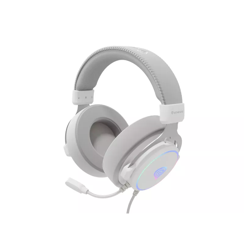 GENESIS Neon 764 austiņas, vadu, galvas saite, spēlēm, USB Type-A, balta