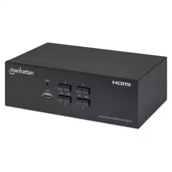 KVM slēdzis Manhattan 4-Port 4K@30Hz USB-A Audio Mic