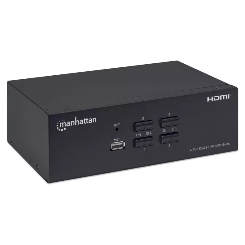 KVM slēdzis Manhattan 4-Port 4K@30Hz USB-A Audio Mic