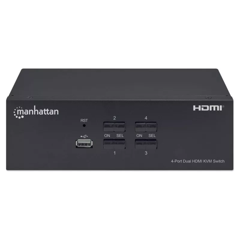 KVM slēdzis Manhattan 4-Port 4K@30Hz USB-A Audio Mic
