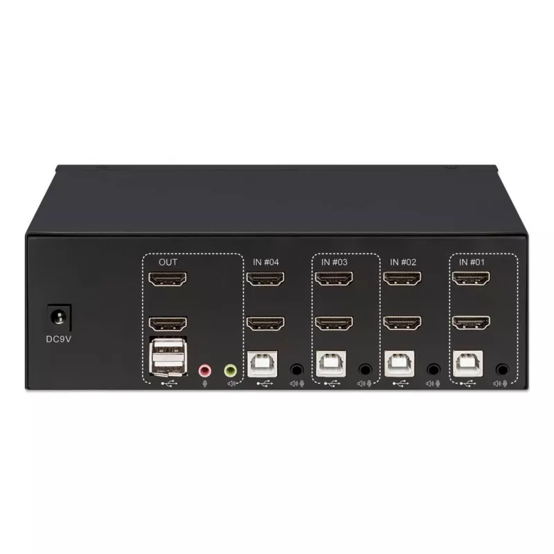KVM slēdzis Manhattan 4-Port 4K@30Hz USB-A Audio Mic