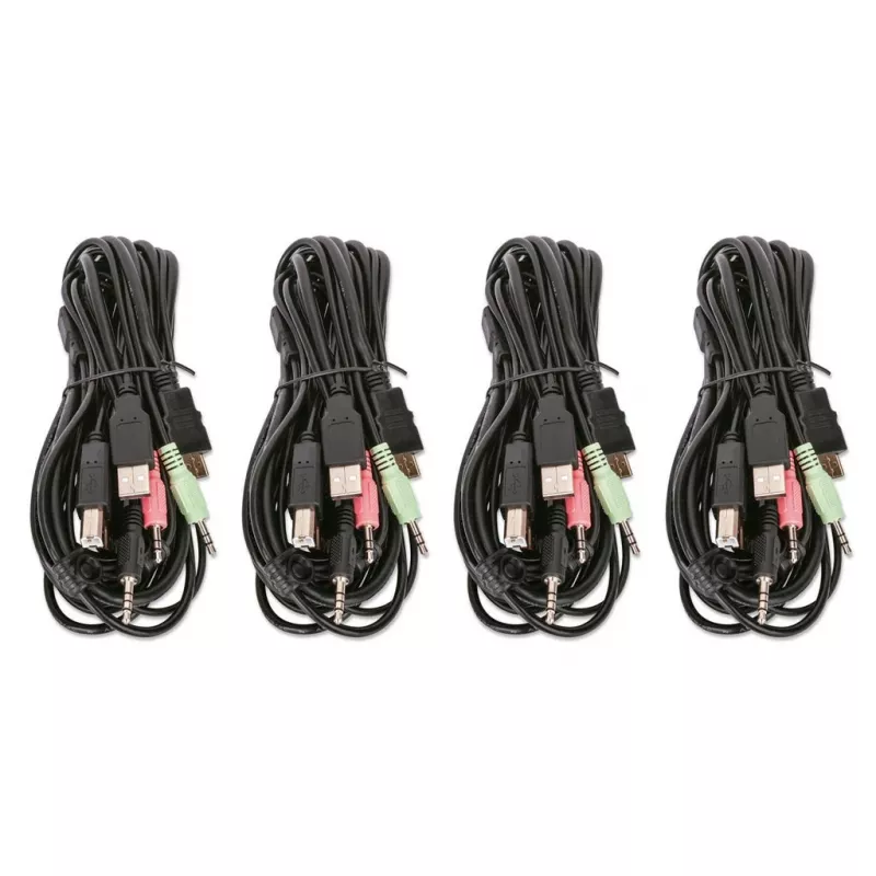 KVM slēdzis Manhattan 4-Port 4K@30Hz USB-A Audio Mic