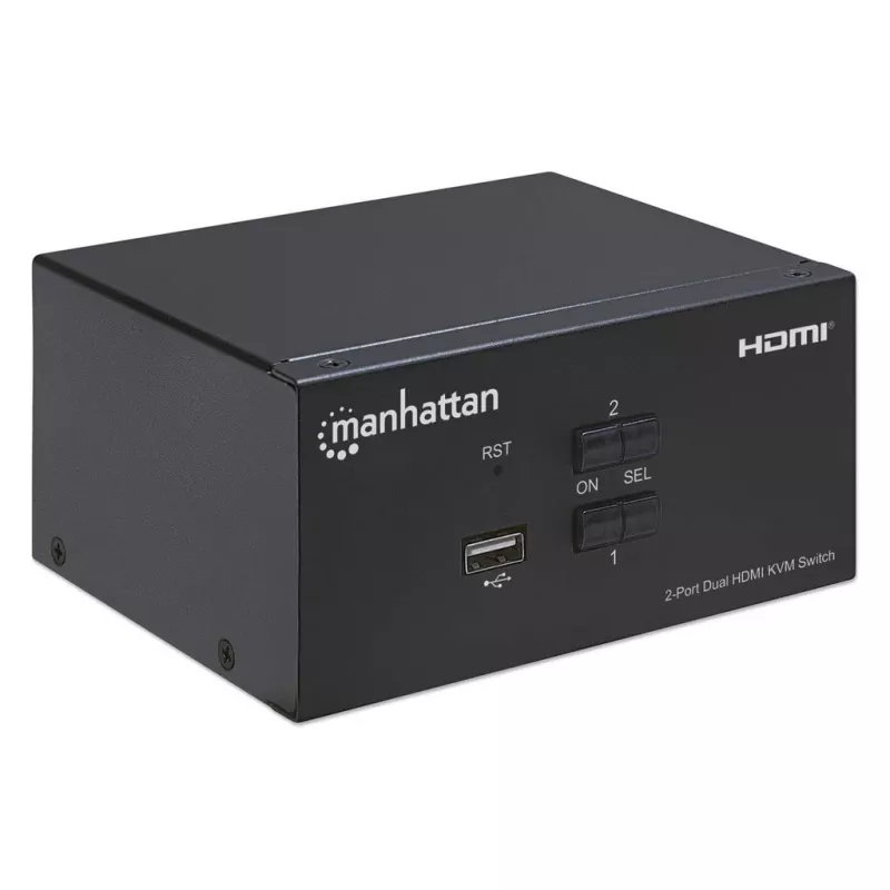 KVM slēdzis Manhattan 2-Port 4K HDMI USB Audio Control 2 Computers