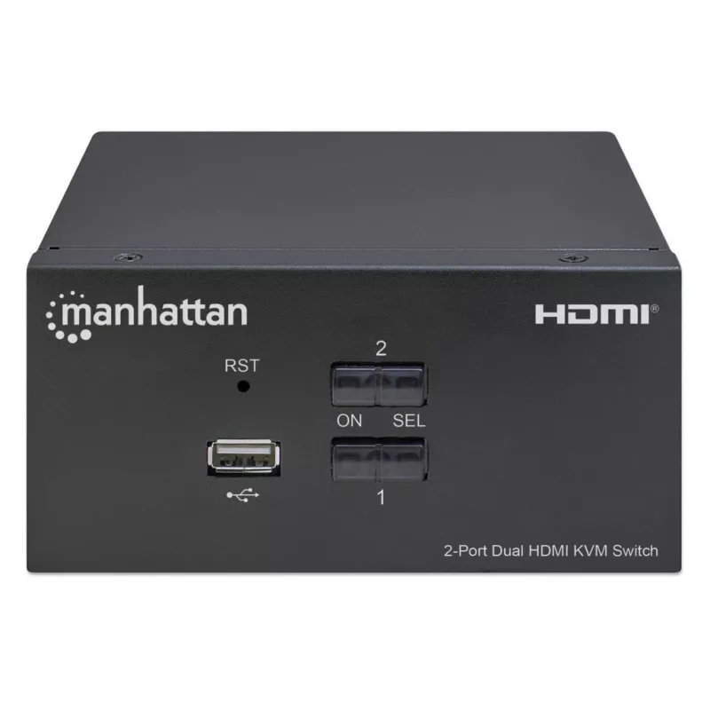 KVM slēdzis Manhattan 2-Port 4K HDMI USB Audio Control 2 Computers
