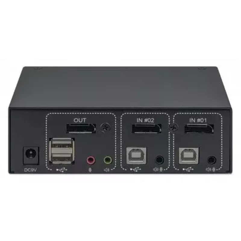 KVM slēdzis Manhattan DisplayPort 1.2 2 pieslēgvietu 4K@60Hz USB-A Audio