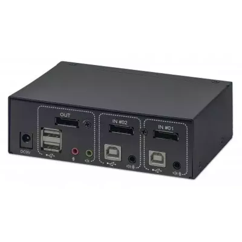 KVM slēdzis Manhattan DisplayPort 1.2 2 pieslēgvietu 4K@60Hz USB-A Audio