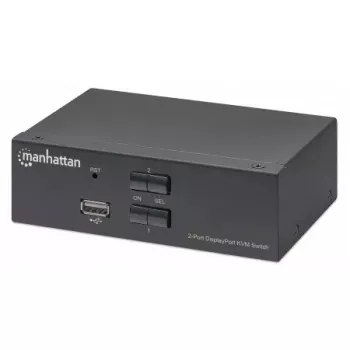 KVM slēdzis Manhattan DisplayPort 1.2 2 pieslēgvietu 4K@60Hz USB-A Audio