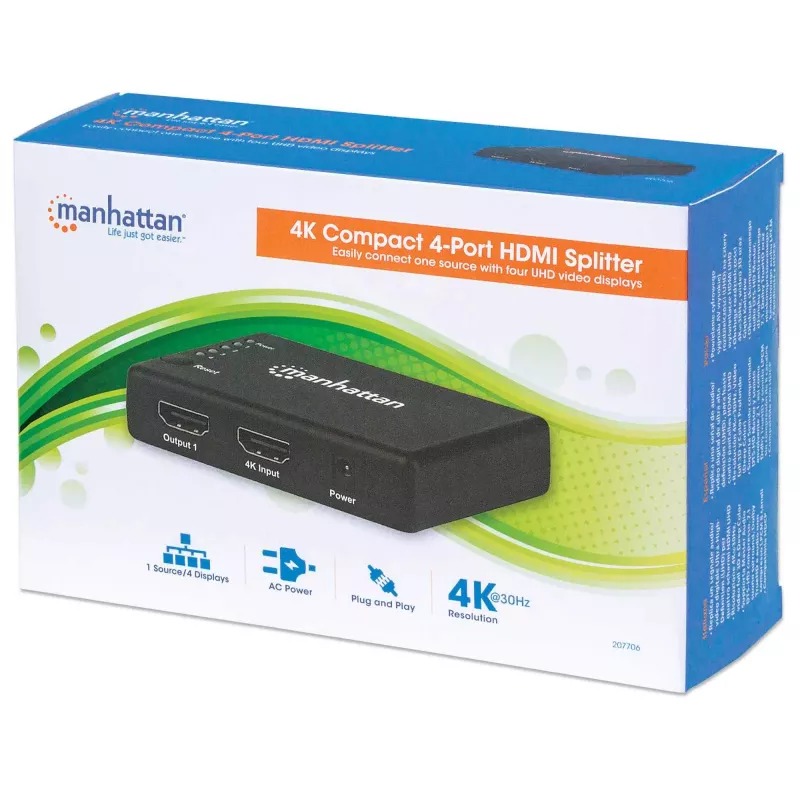 HDMI sadalītājs Manhattan 4 portu kompaktais