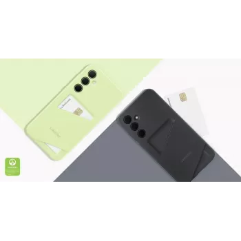 Vāciņa tipa tālruņa maciņš AVM EF-OA356 Samsung Galaxy A35, piemērots 16,8 cm (6,6 collu) ekrānam, laima krāsā, 1 kartes kabata