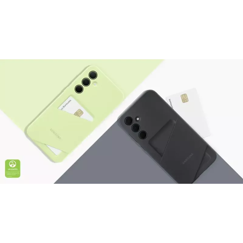 Vāciņa tipa tālruņa maciņš AVM EF-OA356 Samsung Galaxy A35, piemērots 16,8 cm (6,6 collu) ekrānam, laima krāsā, 1 kartes kabata
