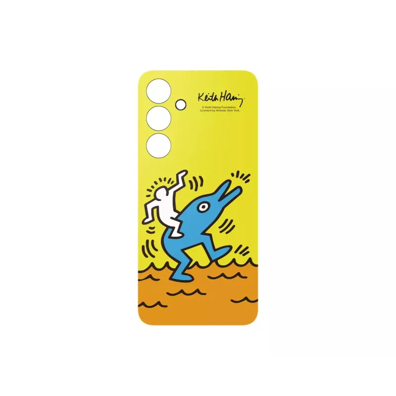 Vāciņš Samsung Keith Haring Flipsuit Case S24 FE dzeltens