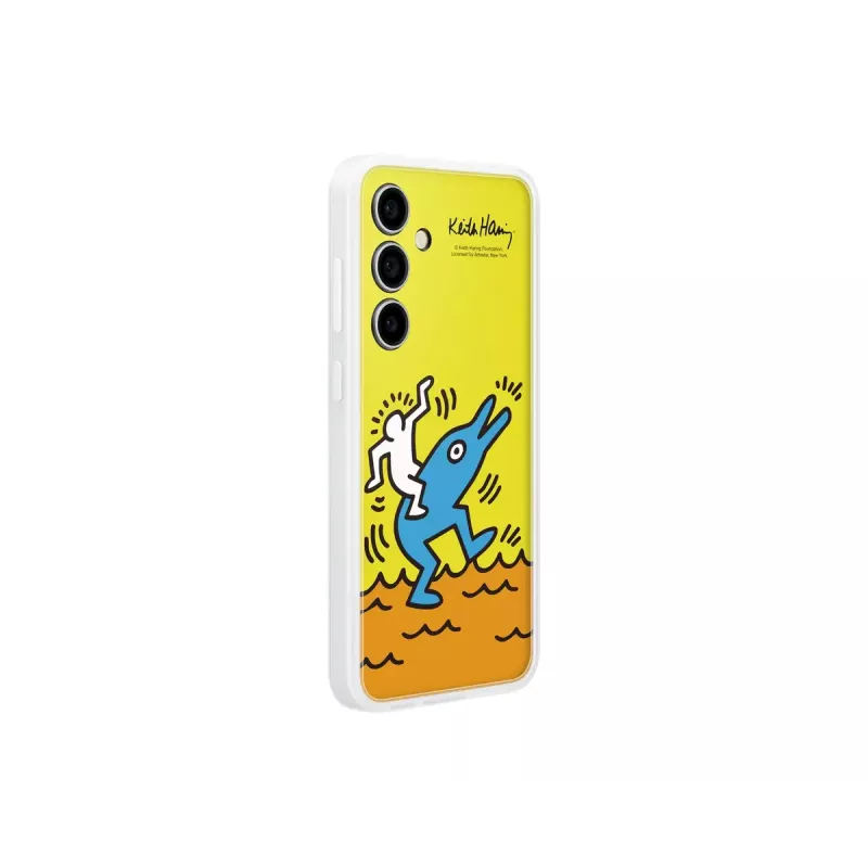 Vāciņš Samsung Keith Haring Flipsuit Case S24 FE dzeltens