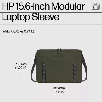 HP 15.6-inch Modular Laptop Sleeve, Sleeve case, 39.6 cm (15.6 inch), 420 g