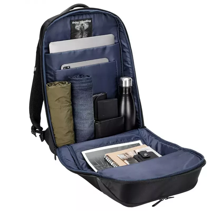 Klēpjdatora soma MODECOM Active 15 PLE‑MC‑ACTIVE‑15 15,6 collu klēpjdatoriem — eko āda, melna, rāvējslēdzēja aizdare, USB ports