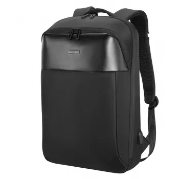 Klēpjdatora soma MODECOM Active 15 PLE‑MC‑ACTIVE‑15 15,6 collu klēpjdatoriem — eko āda, melna, rāvējslēdzēja aizdare, USB ports