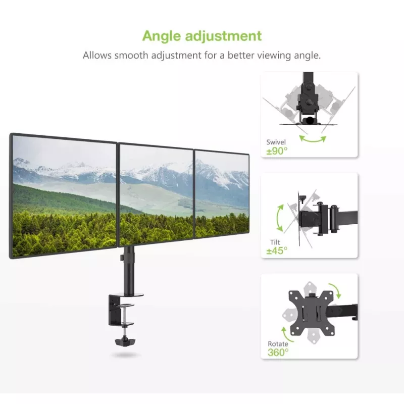Techly 13–24 collu galda statīvs 3 monitoriem ar termināli ICA-LCD 482-T