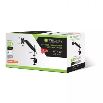Techly galda cauruļveida gāzes atspere monitoram 15-27 inch 360mm melna ICA-LCD 111-BK
