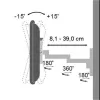 Techly 13-30 collu sienas stiprinājuma kronšteins LED TV LCD noliecams 3 savienojumi Sudraba krāsā” ICA-LCD 104