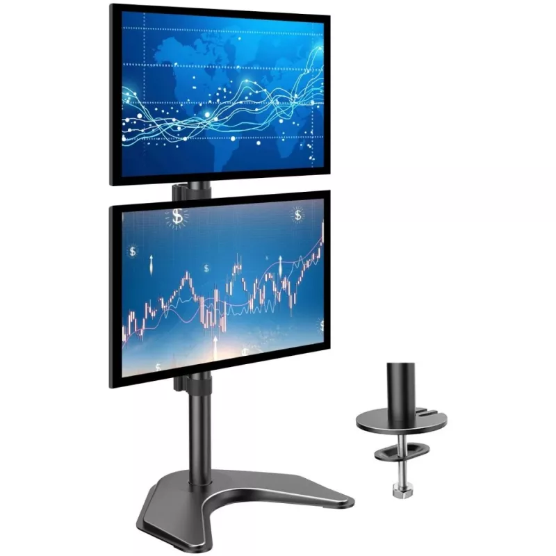 Techly ICA-LCD 2520V monitora stiprinājums / statīvs 68,6 cm (27 collas) Galds Melns