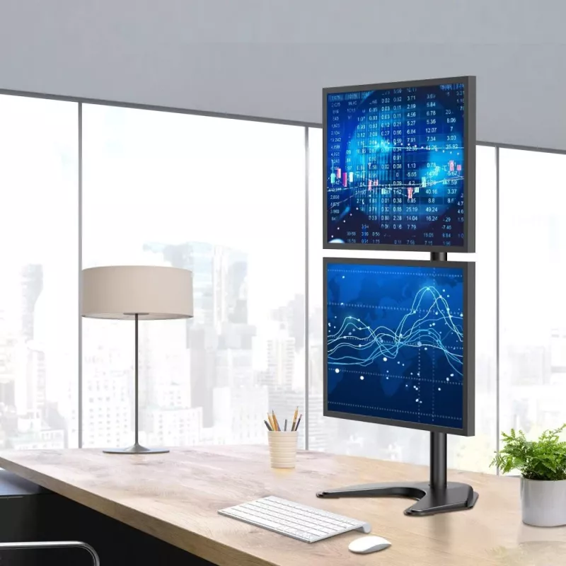 Techly ICA-LCD 2520V monitora stiprinājums / statīvs 68,6 cm (27 collas) Galds Melns