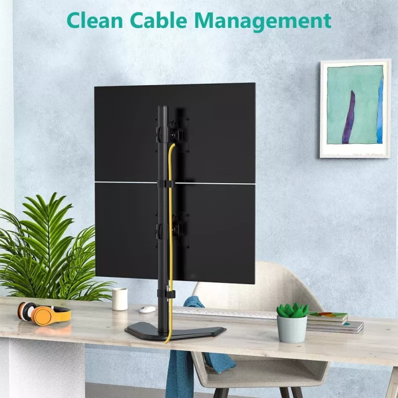 Techly ICA-LCD 2520V monitora stiprinājums / statīvs 68,6 cm (27 collas) Galds Melns
