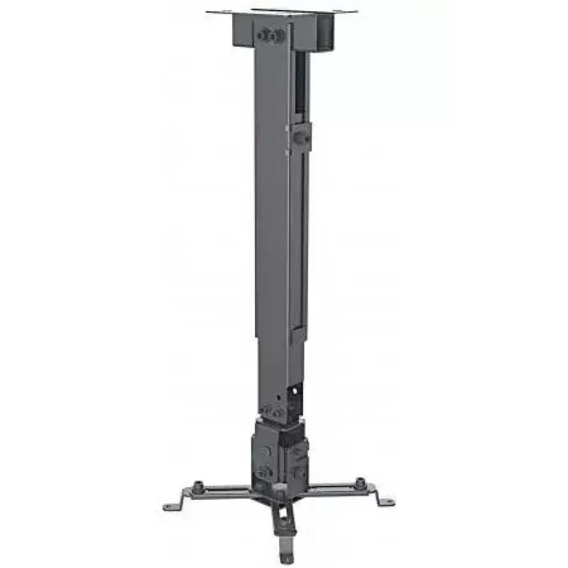 Manhattan projektora stiprinājums, pie griestiem vai sienas, slīpuma un pagrieziena regulēšana, augstuma diapazons: 43–65 cm, maks. 20 kg, melns, mūža garantija
