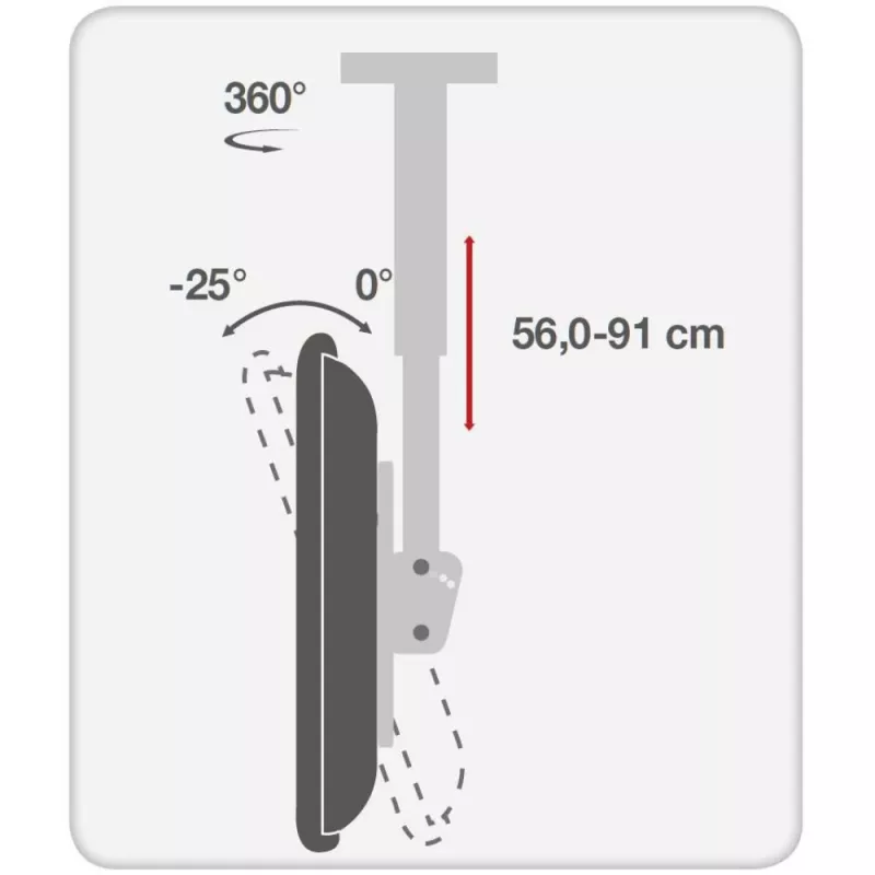 Techly 37-70 Teleskopisks Griestu Universāls LED TV LCD Balstiekārta ICA-CPLB 946S