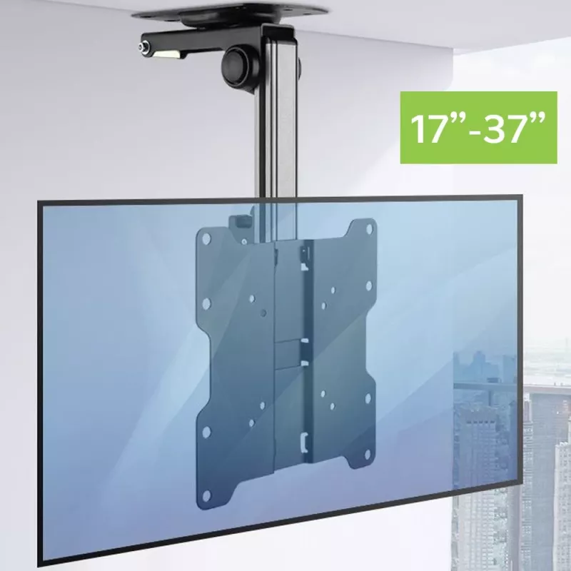 Techly salokāms ievelkams griestu kronšteins televizoram LED/LCD 17 collas–37 collas, melns