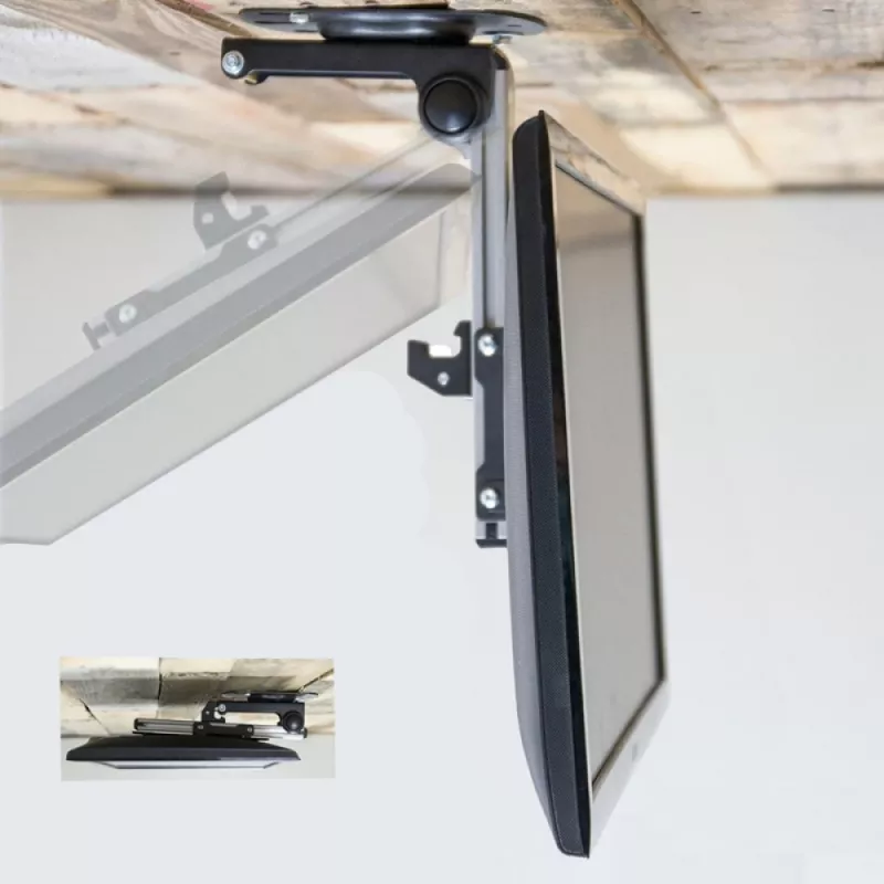 Techly salokāms ievelkams griestu kronšteins televizoram LED/LCD 17 collas–37 collas, melns