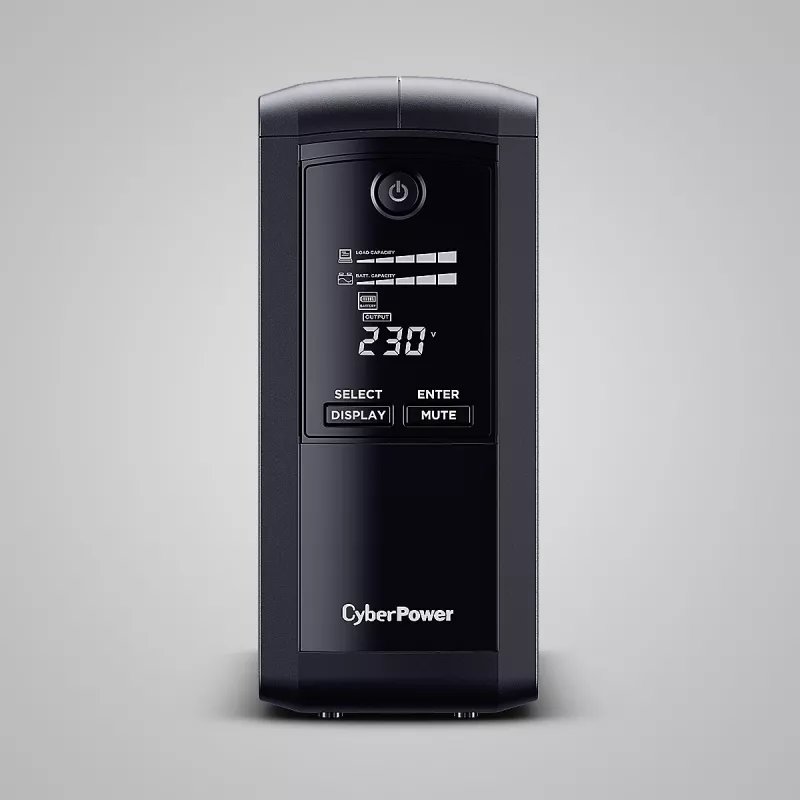 Nepārtrauktās barošanas avots CYBERPOWER Tracer III VP1000ELCD-FR, Line-Interactive 1 kVA (550 W), 4x Type E rozetes, LCD, USB, RS-232