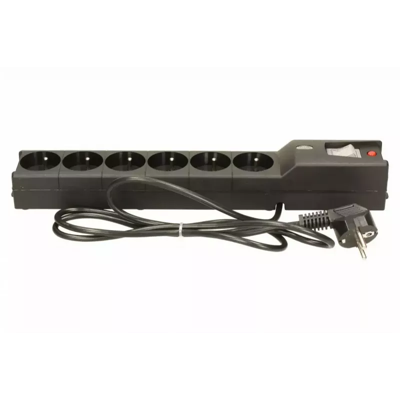 Pārsprieguma aizsargs lestar LX 610 G-A — 6 maiņstrāvas rozetes, IEC 320, 1,5 m kabelis, 155 J, 230 V, melns