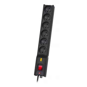 Pārsprieguma aizsargs lestar LX 610 G-A — 6 maiņstrāvas rozetes, IEC 320, 1,5 m kabelis, 155 J, 230 V, melns