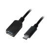 USB kabelis LogiLink USB C - USB A 0.15m CU0098 Melns