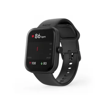 Hama Fit Watch 5000 viedpulkstenis, 1,65 collu (4,19 cm) TFT, 47 mm, zvanu funkcija, pulss, IP68, Bluetooth, melns